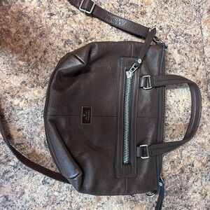 Fossil Dark Brown Leather Crossbody Bag